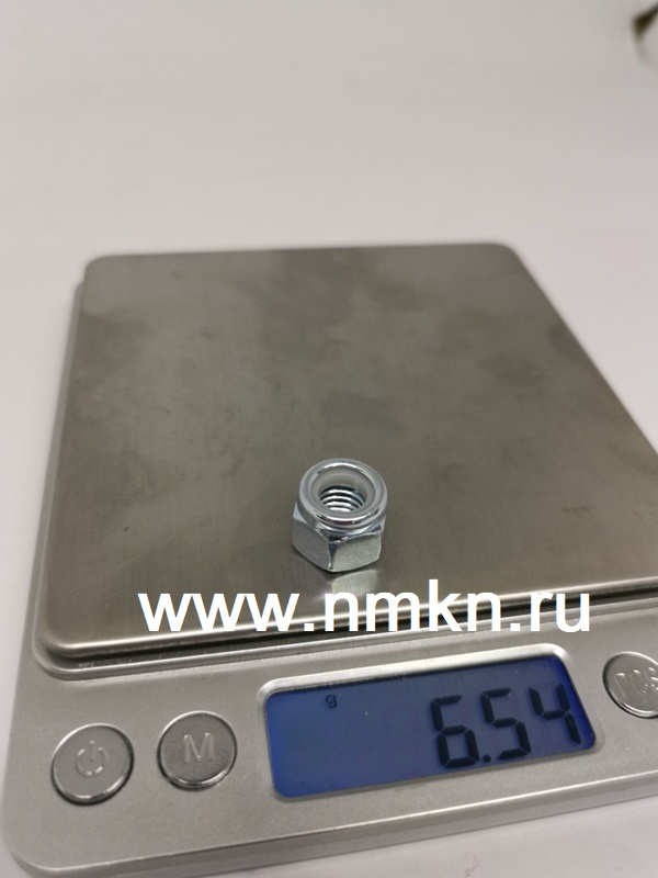 гайка м8х1.25 с белым нейлоновым кольцом самоконтрящаяся высокая в интернет-магазине НМК