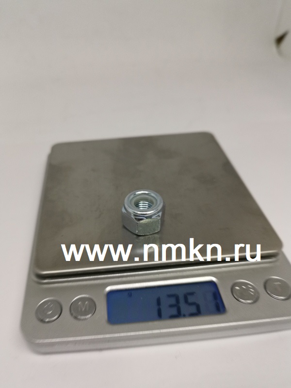 гайка м10х1.25 с белым нейлоновым кольцом самоконтрящаяся высокая в интернет-магазине НМК